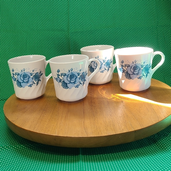 COPY - Set of Four Vintage Corning Blue Rose - Picture 11 of 11